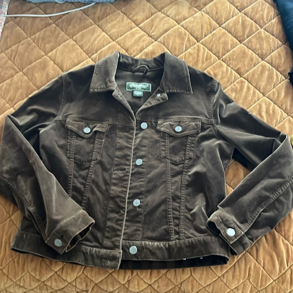 Vintage Y2K Lorelai Gilmore Velvet Cord Trucker Jacket Size S Petite - Picture 2 of 10